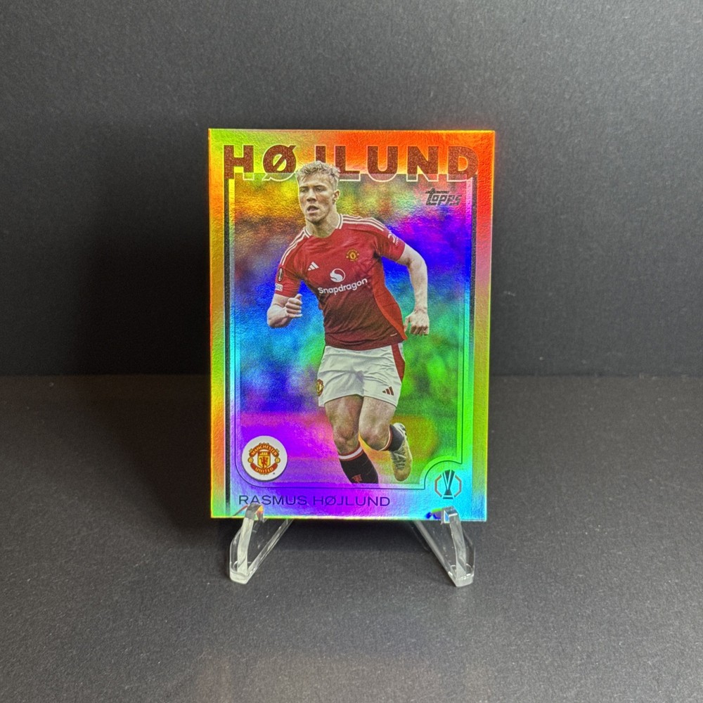 2024-25 Topps UEFA Rasmus Hojlund Orange Refractor 23/25 Rare Parallel