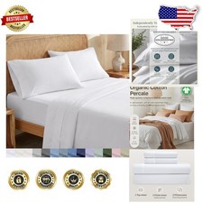Luxury King Size Sheets - 100 Organic Cotton, Deep Pocket, Breathable