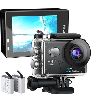 Used Sports Cam 4xZoom Action Camera 40m 131ft Underwater Waterproof No SD Card
