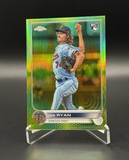 Topps 2022 Chrome Joe Ryan Rookie Card Green Refractor /99. rookie card picture