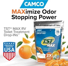 TST MAX RV Toilet Treatment Drop-Ins 15 Count – Odor Control & Waste Breakdown