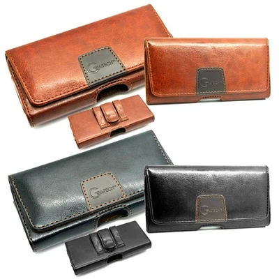 Luxury Leather Holster Belt Pouch Twin Loop Designer Protective Case For Samsung - Image 1 of 4