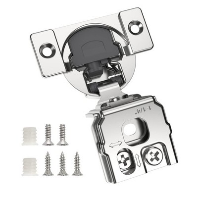 6 Pack 1-1/4'' Overlay 3D Soft Close Concealed Hinge for Face Frame Door, Sati...