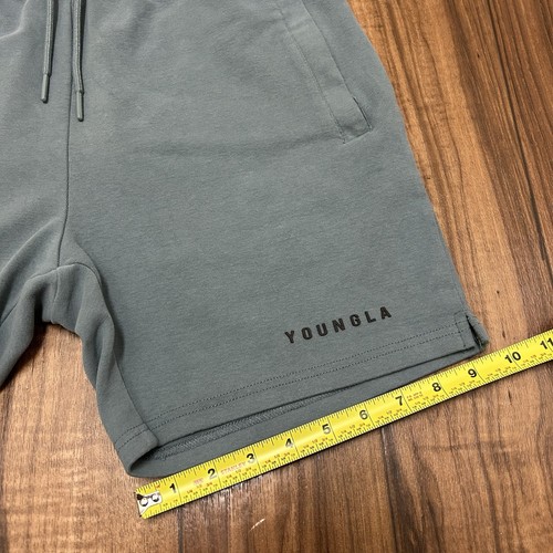 YoungLA 118 The Perfect Drawstring Shorts Men's Large Blue Gray 6” Inseam Gym - Picture 9 of 12