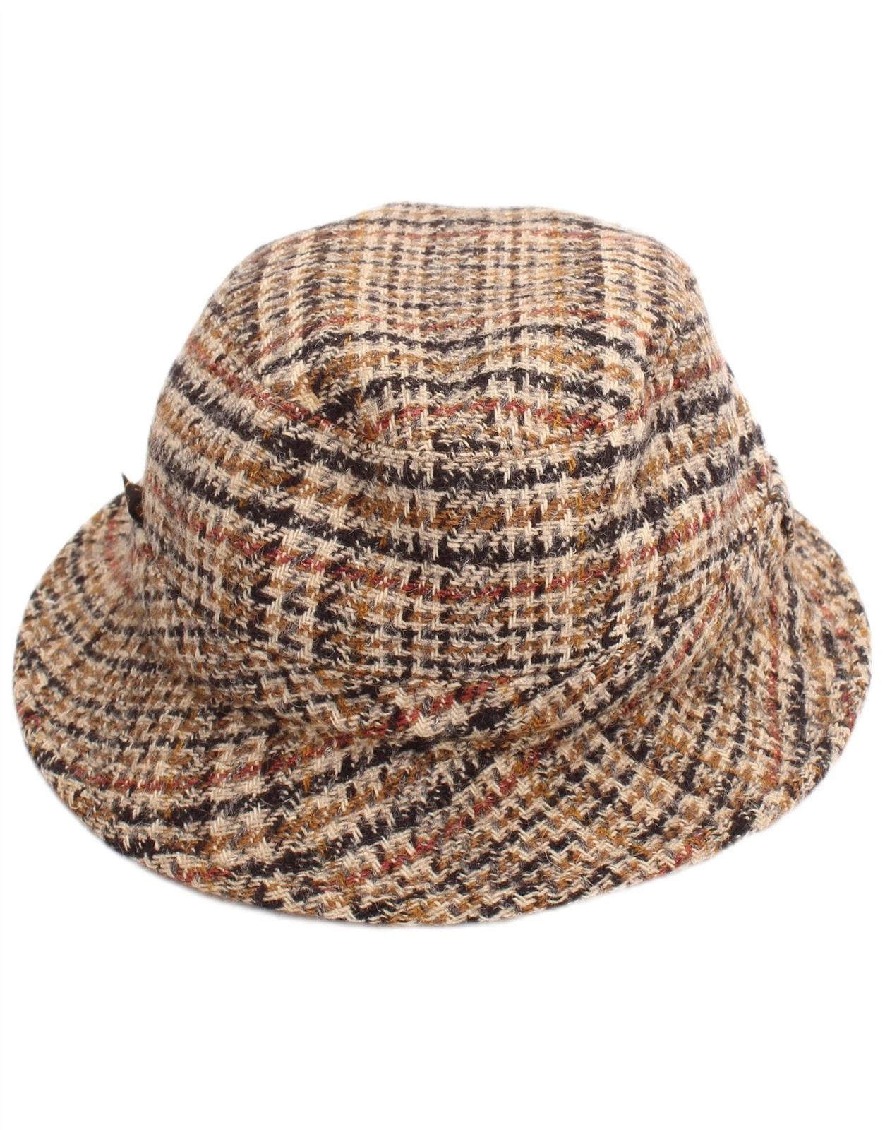 Vintage Mens Bucket Hat Large Beige Houndstooth Classic M112