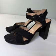 A New Day Fiona Womens Black Faux Suede Platform Block Heel Sandals Size 8
