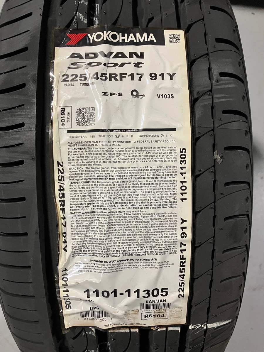 Yokohama 225/45/17 Car & Truck Tires for sale | eBay