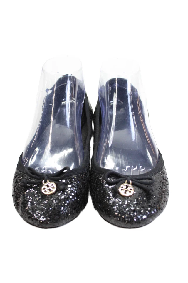 Tory Burch Womens Sequined Gold Tone Slide On Ballet Flats Black Size 8 Medium - Image 2 of 4