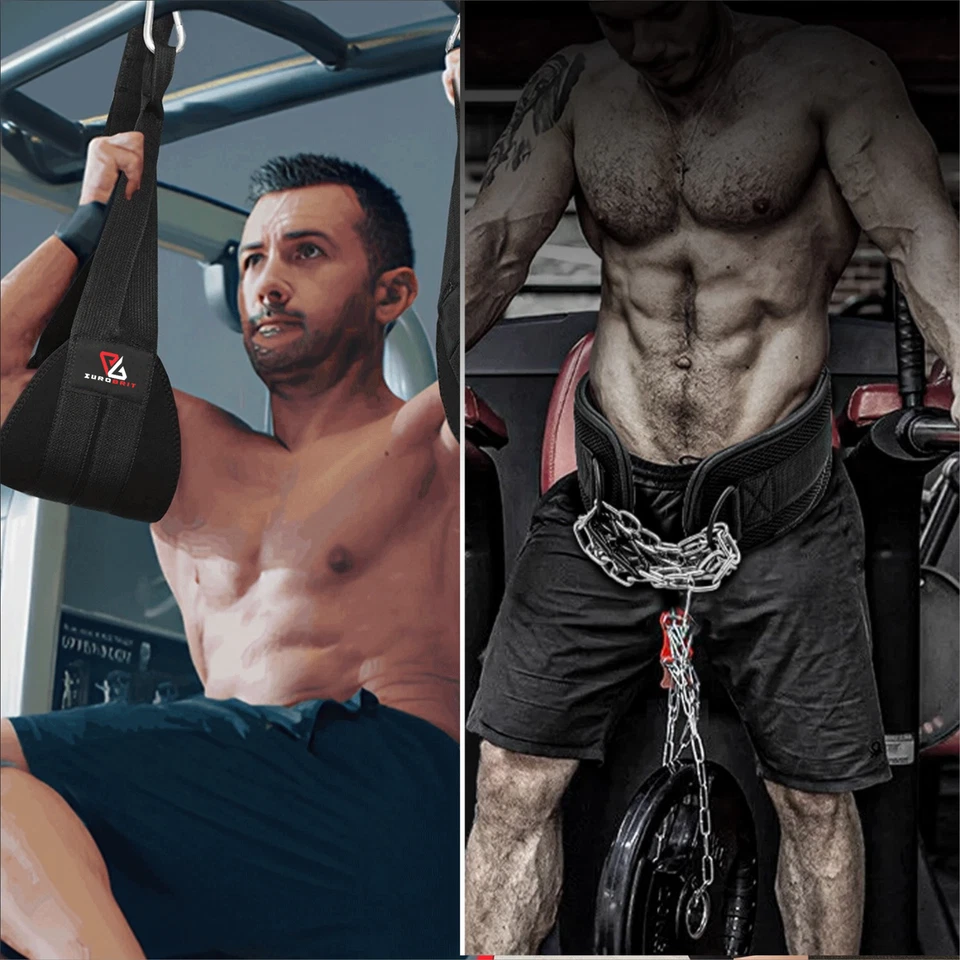 Dipping Belt with Steel Chain for Pull-Ups Weight Lifting With Free Ab Straps - Image 2 of 4