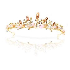 NODG Gold Tiaras and Crowns for Women - Rhinestone, Pearl Bridal Tiaras and