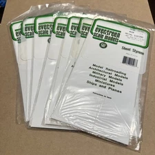 Evergreen Scale Models Styrene Metal Siding Sheets Lot of 7 Assorted Sizes