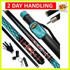 58" Hardwood Canadian Maple Pool Cue Stick - 13mm Tip with Protective Case