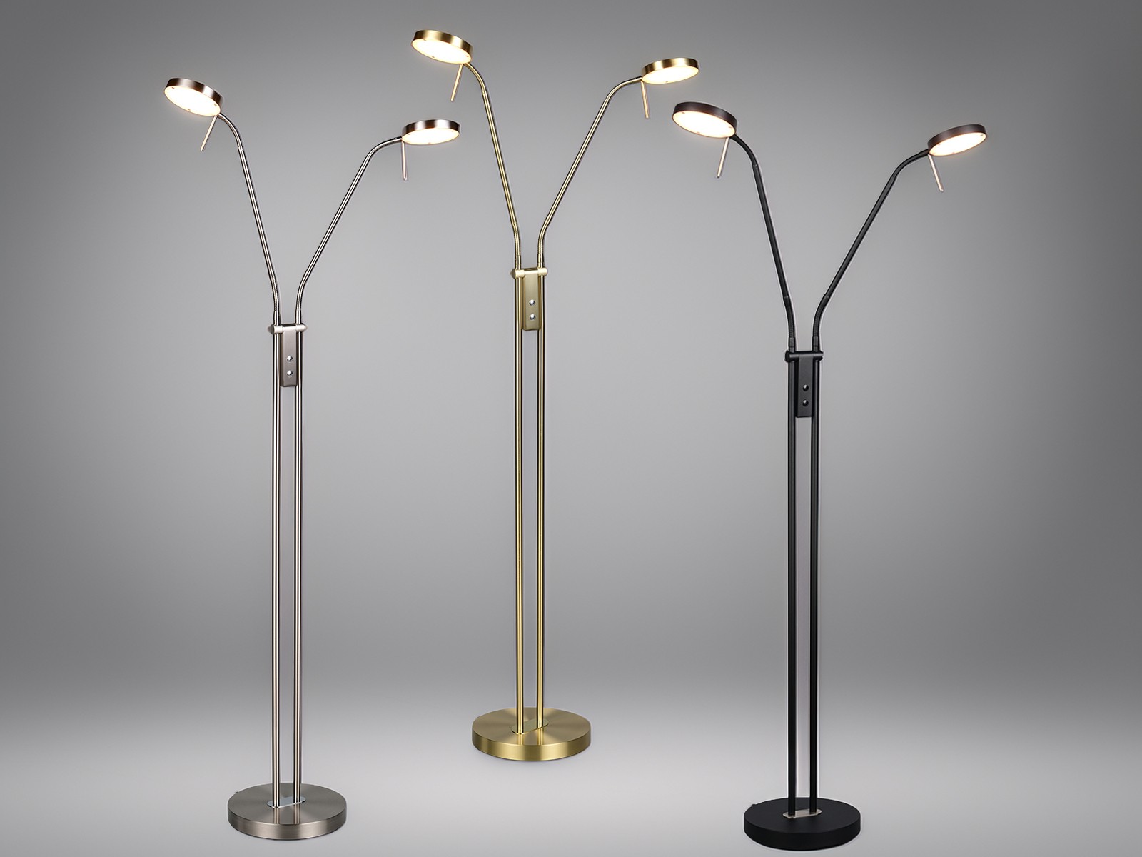 Lampada da terra moderna con 2 luci dimmerabili