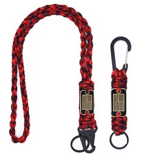 Paracord Lanyard Keychain 2 Pack Heavy Duty USA Flag Braided Rope Necklace Outdo