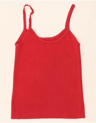 Nautica Damen Strick bauchfreies Trägertop UK 16 Large rot Baumwolle HO02