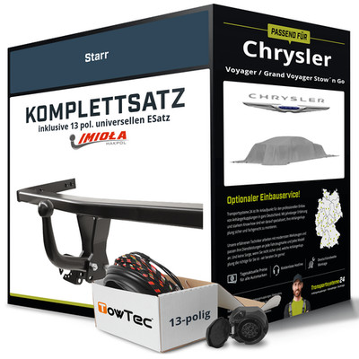 Anhängerkupplung starr für CHRYSLER Grand Voyager Stow´n Go +E-Satz NEU PKW