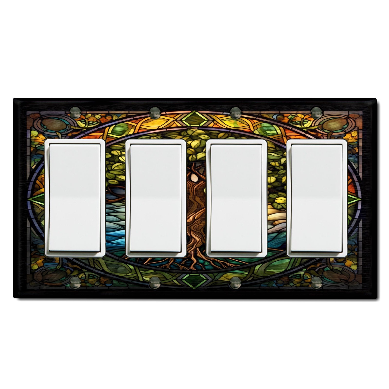 Tree Stained Glass Print Fos110