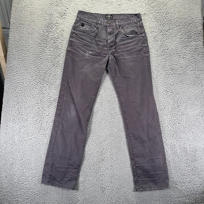 Marc Ecko Jeans Mens 32x32 Gray Straight Cotton Whiskers Button Fly