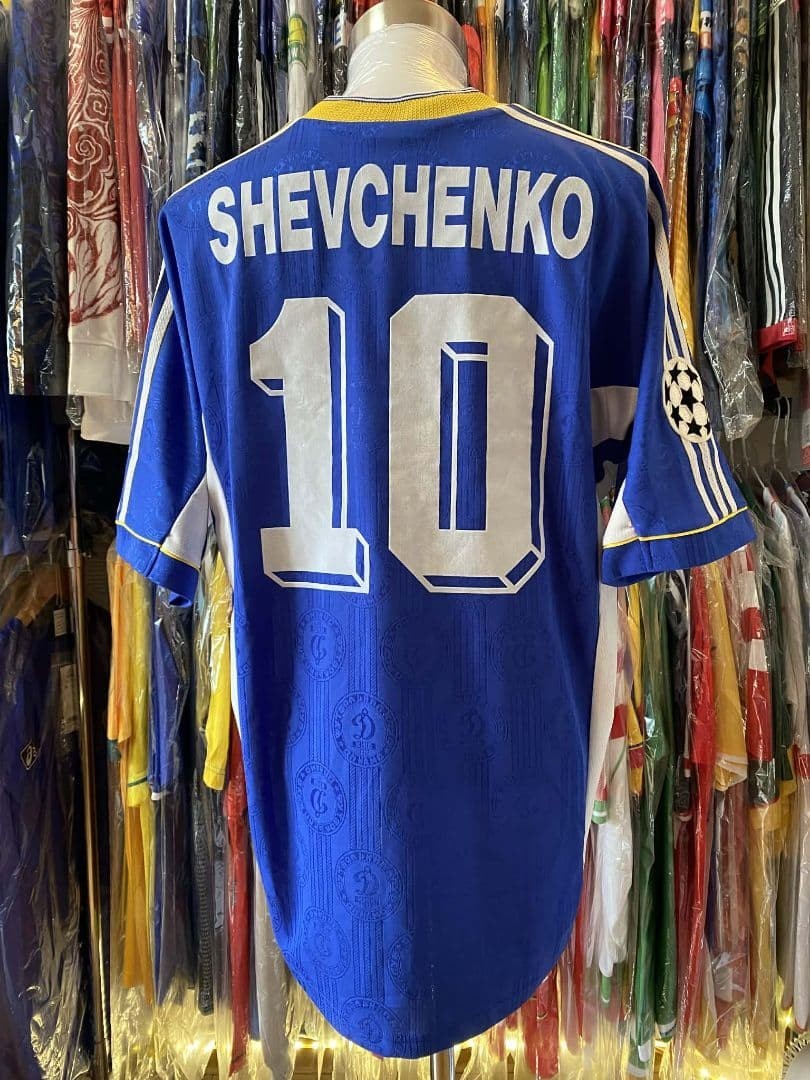 adidas Dynamo Kyiv 98/99 Away Jersey #7 Shevchenko L Blue Near