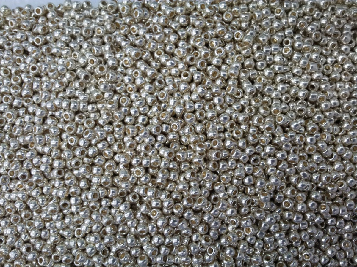 20 grams TOHO PERM FIN GALV SILVER SEED BEADS SIZE 8 (3mm) COL NO. PF558