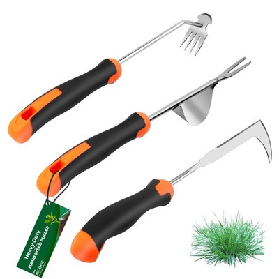 Nicofie 2026 Hand Weeder Tool, Rubber Handle Manual Black Orange