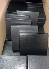 MADE IN USA 20 Black Jewelry Boxes - 3.5"x3.5"x7/8" Cotton Filled Box