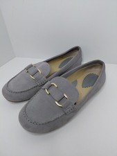 Lands' End Suede Comfort Leather Loafer Gray Womens 7.5 B