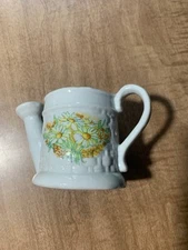 Mini Ceramic Watering Can with Floral Design Candle Holder 3-1/2" Tall
