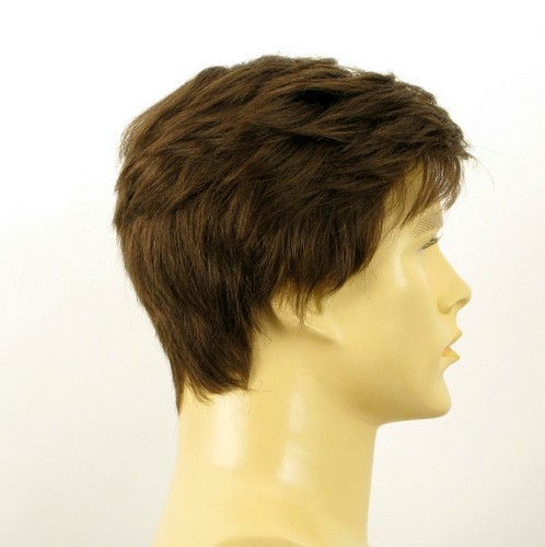 Perruque homme 100% cheveux naturel châtain clair ref ALAIN 8 - Imagen 7 de 8