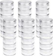 6 Sets 6 Layer Stackable Plastic Containers, 10G/10ML Clear Cosmetic Storage Box