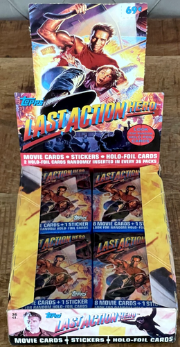 1993 Topps Last Action Hero Hit Movie🍿Pack 8 cartas 1 pegatina Schwarzenegger embalaje original - Imagen 8 de 21
