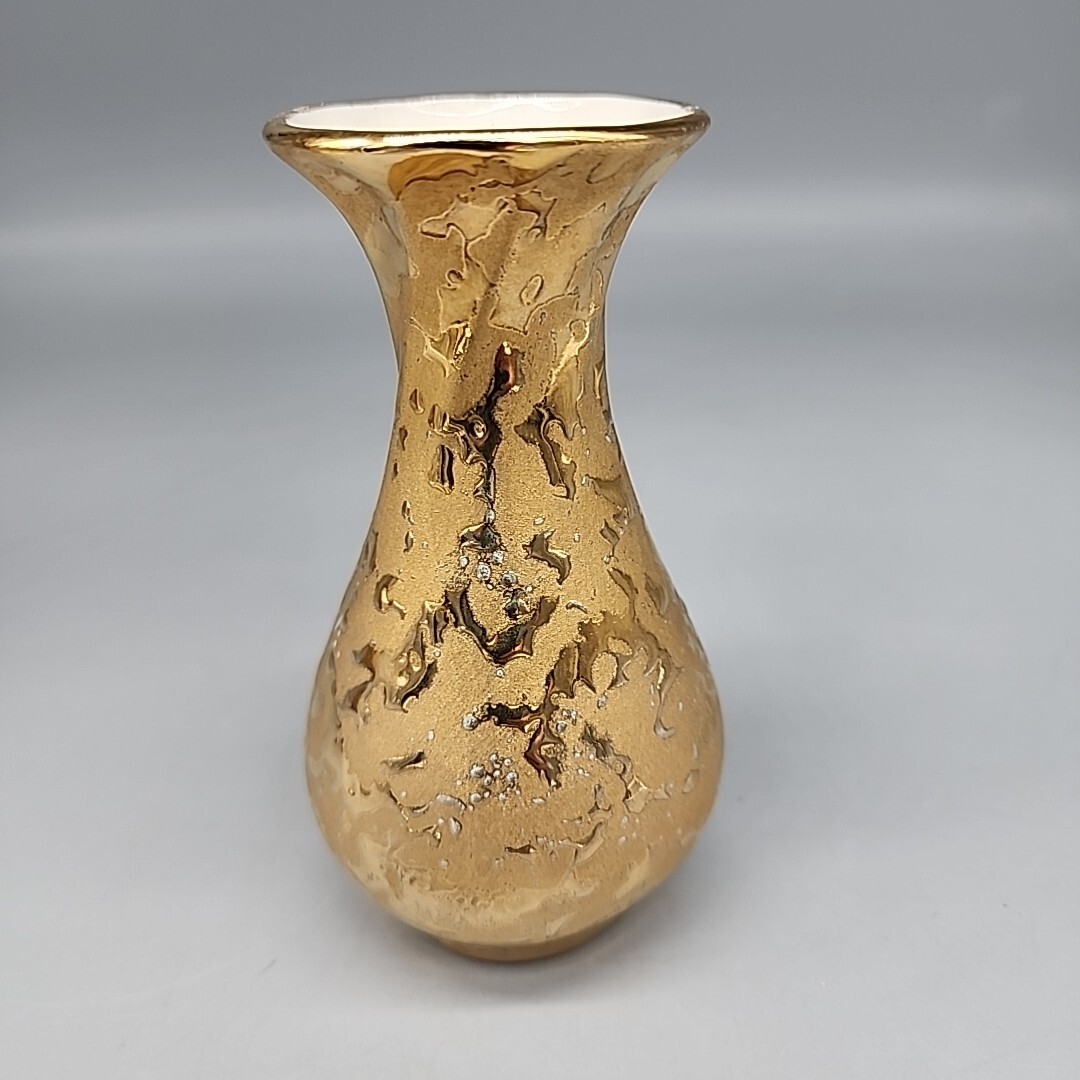 dixon art studios 22 Kt Gold Vase 5 Inches Vintage Made In