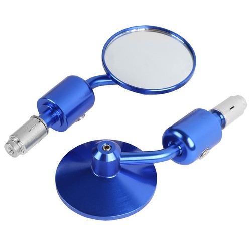 Motorcycle Universal CNC 7/8" Handle Bar End 3" Round Side Rear View Mirrors New - Picture 6 of 14