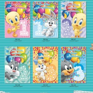 Set 6 Pz Biglietti Auguri Compleanno Da 1 A 3 Anni Looney Tunes Warner B Ebay