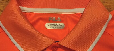 Fila BNP Paribas Tennis Polo Shirt Men's Sz Large Orange