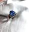thumbnail 9  - Natural Sapphire Engagement 18k white gold Diamond Ring, estate vintage, ladies 