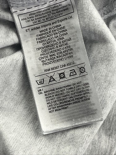 Adidas Tennis Mens Heather Light Gray Climalite Athletic Workout Tshirt Medium - Picture 5 of 8