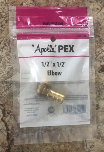 1/2" PEX ELBOW - BRASS CRIMP FITTINGS (LEAD-FREE) 263-739 Barb Fitting