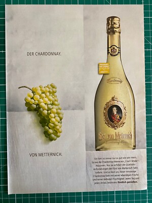 Chardonnay Fürst von Metternich Sekt Original 2012 Werbung Advert Reklame