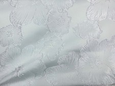 WHITE Floral Brocade Fabric 60 in. Sold By The Yard