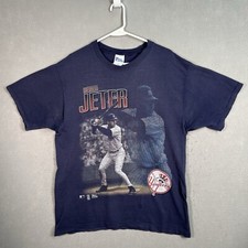 Vintage Pro Player New York Yankees Derek Jeter T Shirt Adult Large Blue Mens