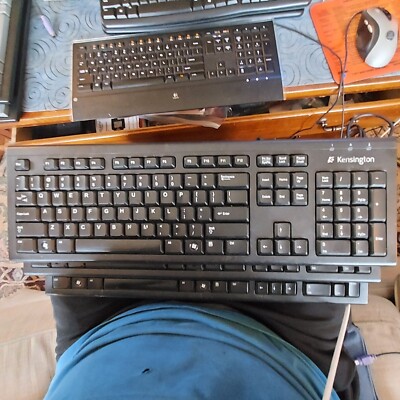 Kensington Spill-Proof Slim Keyboard Wired K64370A USB/PS2 Black | eBay