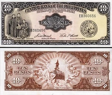 Philippines 10 Pesos, 1949, UNC, P-136e, Sign 5, Prefix EB