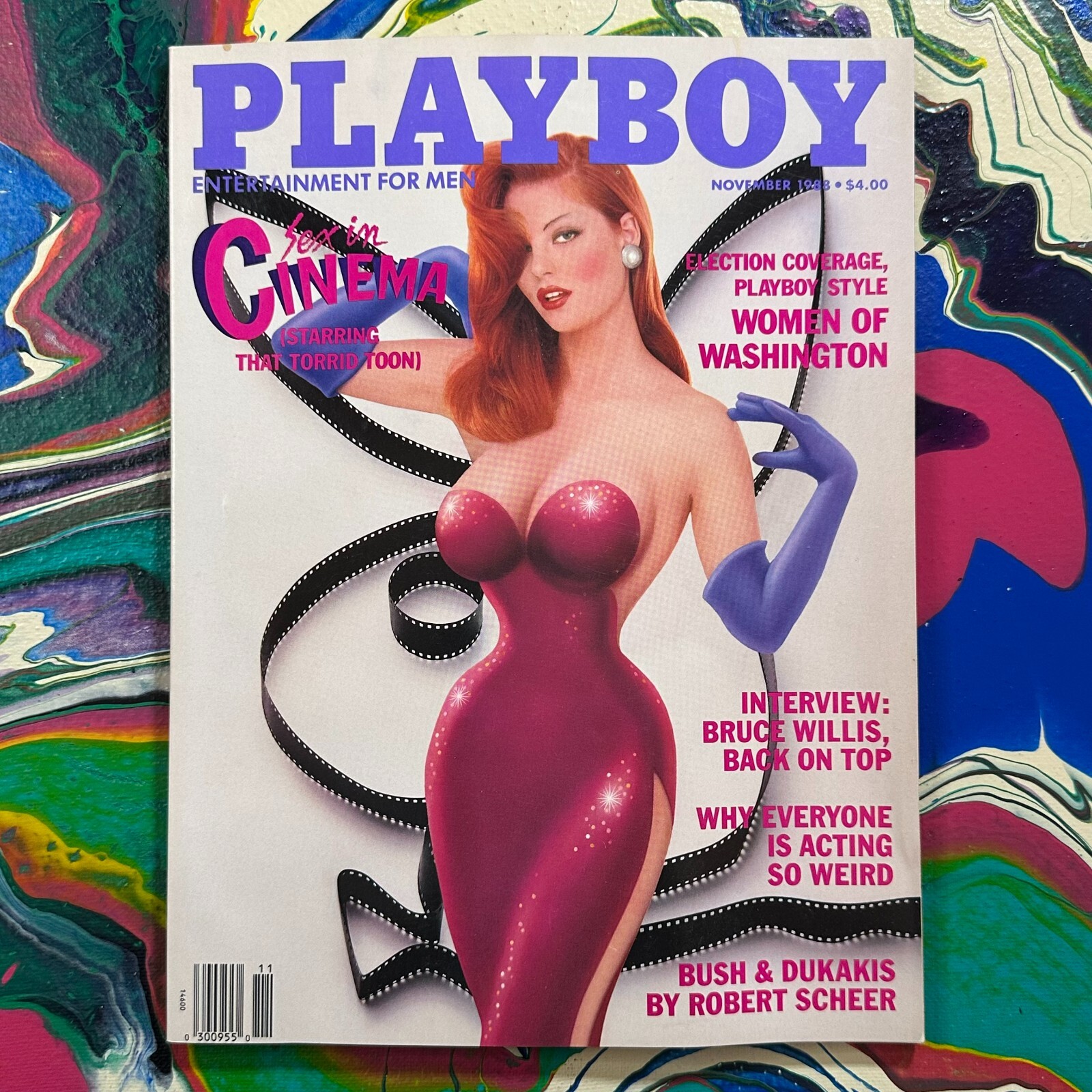 Playboy Magazine November 1988 Bruce Willis Interview, Pia Reyes Centerfold