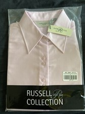 Image of Russell Collection 956F Ladies Long Sleeve PINK Non-Iron Cotton Shirt SMALL