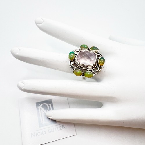 Nicky Butler 925 Sterling Silver Rose Quartz Ethiopian Opal Size 7 Ring NEW NB - Picture 3 of 17