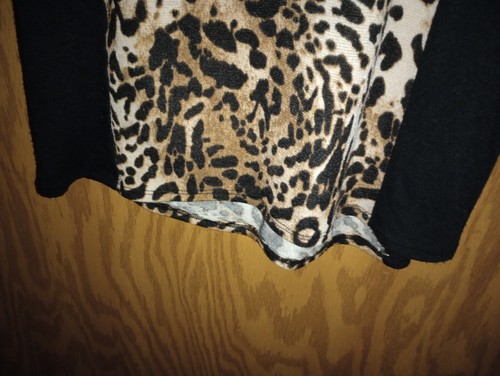 Double Zero Bleistiftkleid Damen Größe Medium Langarm Schwarz Animalprint 26×30 - Bild 7 von 13