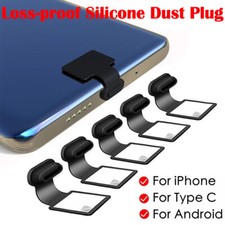 Loss-proof Silicone Phone Dust Plug Charging Port Type-C Mirco Cover For iphone