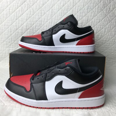 Nike Air Jordan 1 Low Shoes Men's SZ 10.5 White/Black/Varsity Red