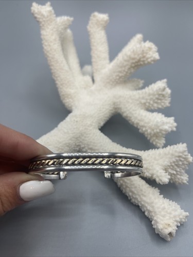 Brazalete vintage de plata esterlina y oro relleno México -#A638 - Imagen 1 de 15